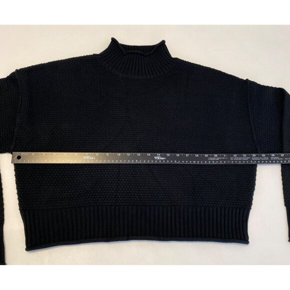Double Zero Black Mock Neck Knit Turtleneck Sweater Size Large - Picture 7 of 8